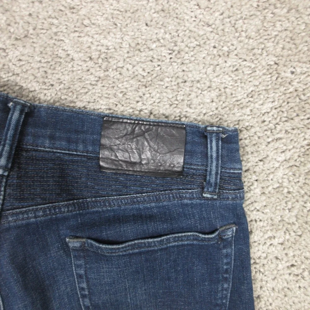 Polo Ralph Lauren Jeans Mens 34x30 Blue Sullivan Slim Moto Biker Fade Denim Pant